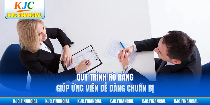 Quy trình rõ ràng giúp ứng viên dễ dàng chuẩn bị